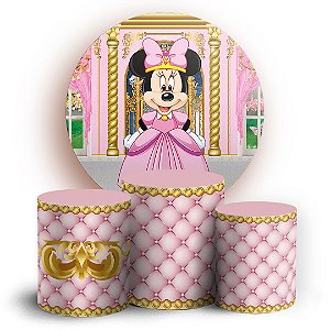 KIT Redondo e Trio - Minnie Capitone Rosa - Sublimado 3D