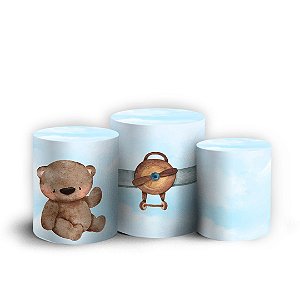 Trio Cilindro - Ursinhos - Sublimado 3D + Elástico