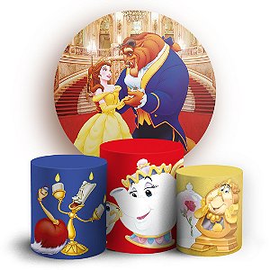 KIT Redondo e Trio - Bela e a Fera - Sublimado 3D