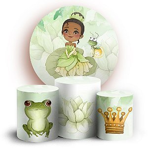 KIT Redondo e Trio - Tiana Princesa e o Sapo - Sublimado 3D