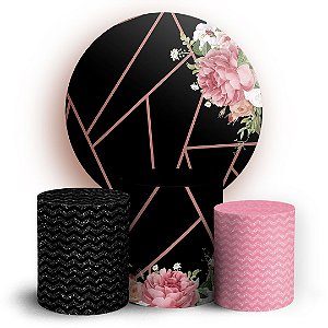 KIT Redondo e Trio - Geometrico Floral - Sublimado 3D