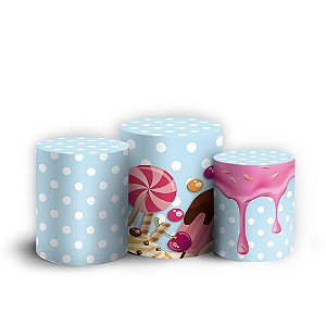 Trio Cilindro - Doces - Sublimado 3D + Elástico