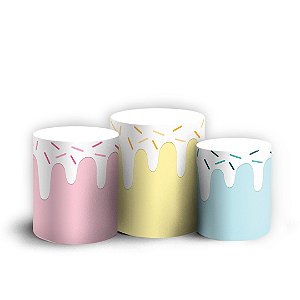 Trio Cilindro - Doces - Sublimado 3D + Elástico