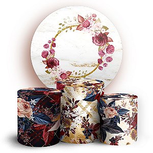 KIT Redondo e Trio - Floral - Sublimado 3D