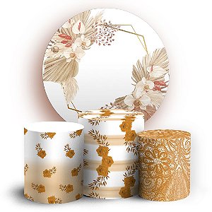 KIT Redondo e Trio - Floral Geometrico - Sublimado 3D