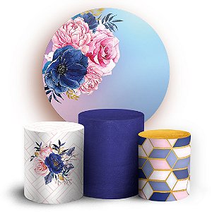 KIT Redondo e Trio - Floral Geometrico - Sublimado 3D