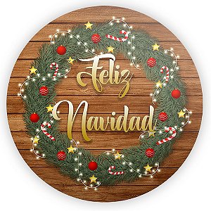 Painel Redondo - Feliz Navidad - Sublimado 3D