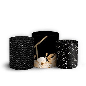 Trio Cilindro - Geometrico Floral - Sublimado 3D + Elástico