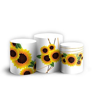 Trio Cilindro - Girassol - Sublimado 3D + Elástico