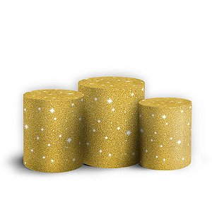 Trio Cilindro - Geometrico Glitter - Sublimado 3D + Elástico