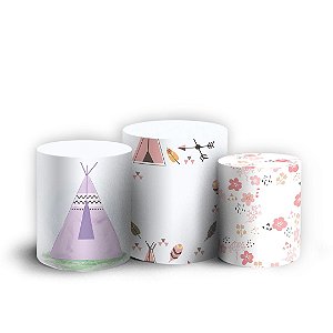 Trio Cilindro - Animais Bosque - Sublimado 3D + Elástico