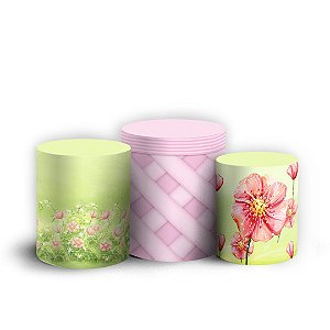 Trio Cilindro - Jardim - Sublimado 3D + Elástico