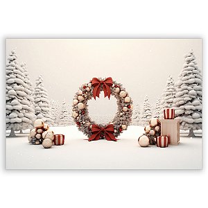 Painel Retangular - Fundo Fotografico Natal - Sublimado 3D