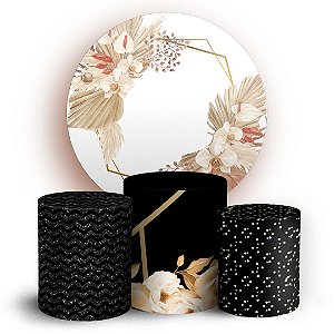KIT Redondo e Trio - Geometrico Floral - Sublimado 3D
