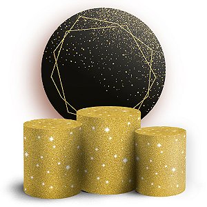 KIT Redondo e Trio - Geometrico Glitter - Sublimado 3D