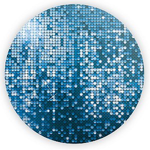 Painel Redondo - Lantejoulas Azul - Sublimado 3D