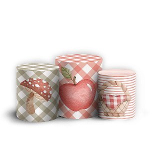 Trio Cilindro - Chapeuzinho Vermelho - Sublimado 3D + Elástico