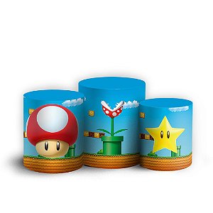 Trio Cilindro - Super Mario - Sublimado 3D + Elástico