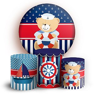 KIT Redondo e Trio - Ursinho Marinheiro - Sublimado 3D