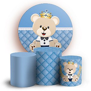 KIT Redondo e Trio - Ursinho Capitone Azul - Sublimado 3D