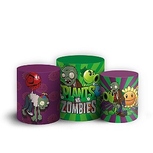 Trio Cilindro - Plants vs Zombies  - Sublimado 3D + Elástico