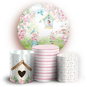 KIT Redondo e Trio - Passaros - Sublimado 3D