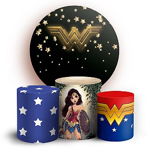 KIT Redondo e Trio - Mulher Maravilha - Sublimado 3D