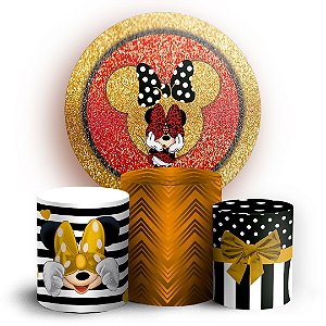 KIT Redondo e Trio - Minnie Dourado - Sublimado 3D