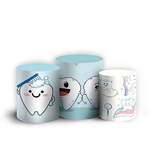 Trio Cilindro - Dentista - Sublimado 3D + Elástico