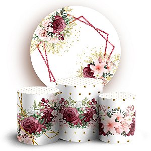 KIT Redondo e Trio - Floral - Sublimado 3D