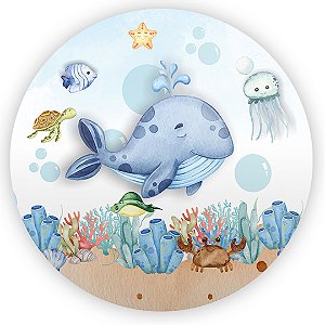 Painel Redondo - Fundo do Mar - Sublimado 3D