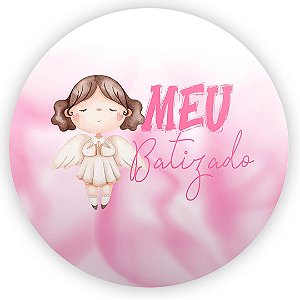 Capa Mini Painel Sublimado - Batizado Rosa