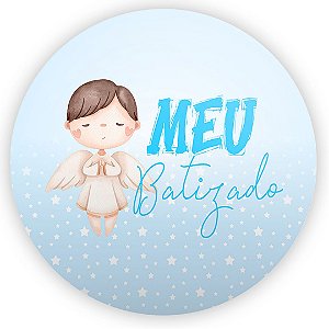 Capa Mini Painel Sublimado - Batizado Azul