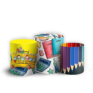 Trio Cilindro - Volta as Aulas - Sublimado 3D + Elástico