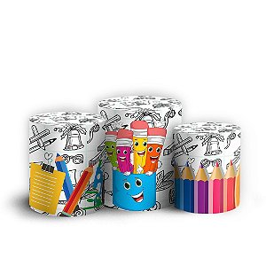 Trio Cilindro - Volta as Aulas - Sublimado 3D + Elástico