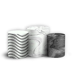 Trio Cilindro - Mámore Glitter - Sublimado 3D + Elástico