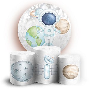 KIT Redondo e Trio - Astronauta - Sublimado 3D
