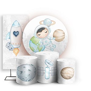 KIT Redondo Trio e Faixa - Astronauta - Sublimado 3D