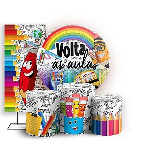 KIT Redondo Trio e Faixa - Volta as Aulas - Sublimado 3D