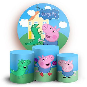 KIT Redondo e Trio - George Pig Peppa Pig - Sublimado 3D
