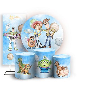 KIT Redondo Trio e Faixa - Toy Story Azul - Sublimado 3D
