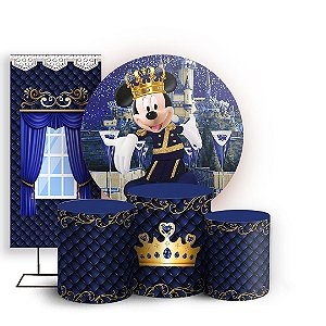 KIT Redondo Trio e Faixa - Mickey Realeza - Sublimado 3D