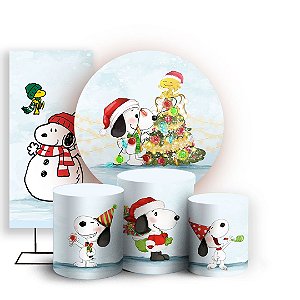 KIT Redondo Trio e Faixa - Snoopy Natal - Sublimado 3D