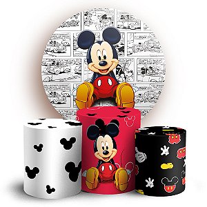 KIT Redondo e Trio - Mickey Quadrinhos - Sublimado 3D