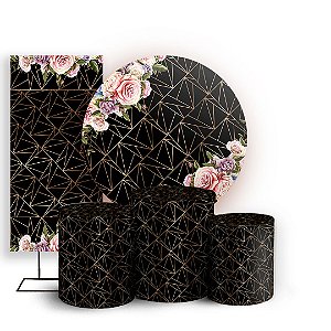KIT Redondo Trio e Faixa - Arabesco Floral - Sublimado 3D