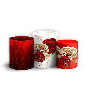 Trio Cilindro - Borboleta Floral - Sublimado 3D + Elástico