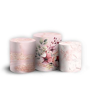 Trio Cilindro - Floral - Sublimado 3D + Elástico