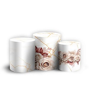 Trio Cilindro - Floral - Sublimado 3D + Elástico