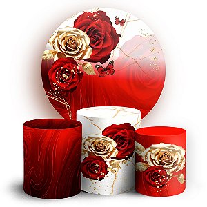 KIT Redondo e Trio - Borboleta Floral - Sublimado 3D