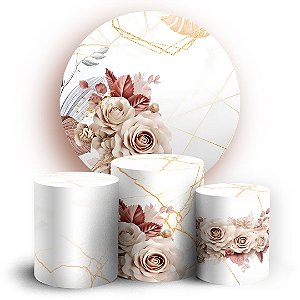 KIT Redondo e Trio - Floral - Sublimado 3D